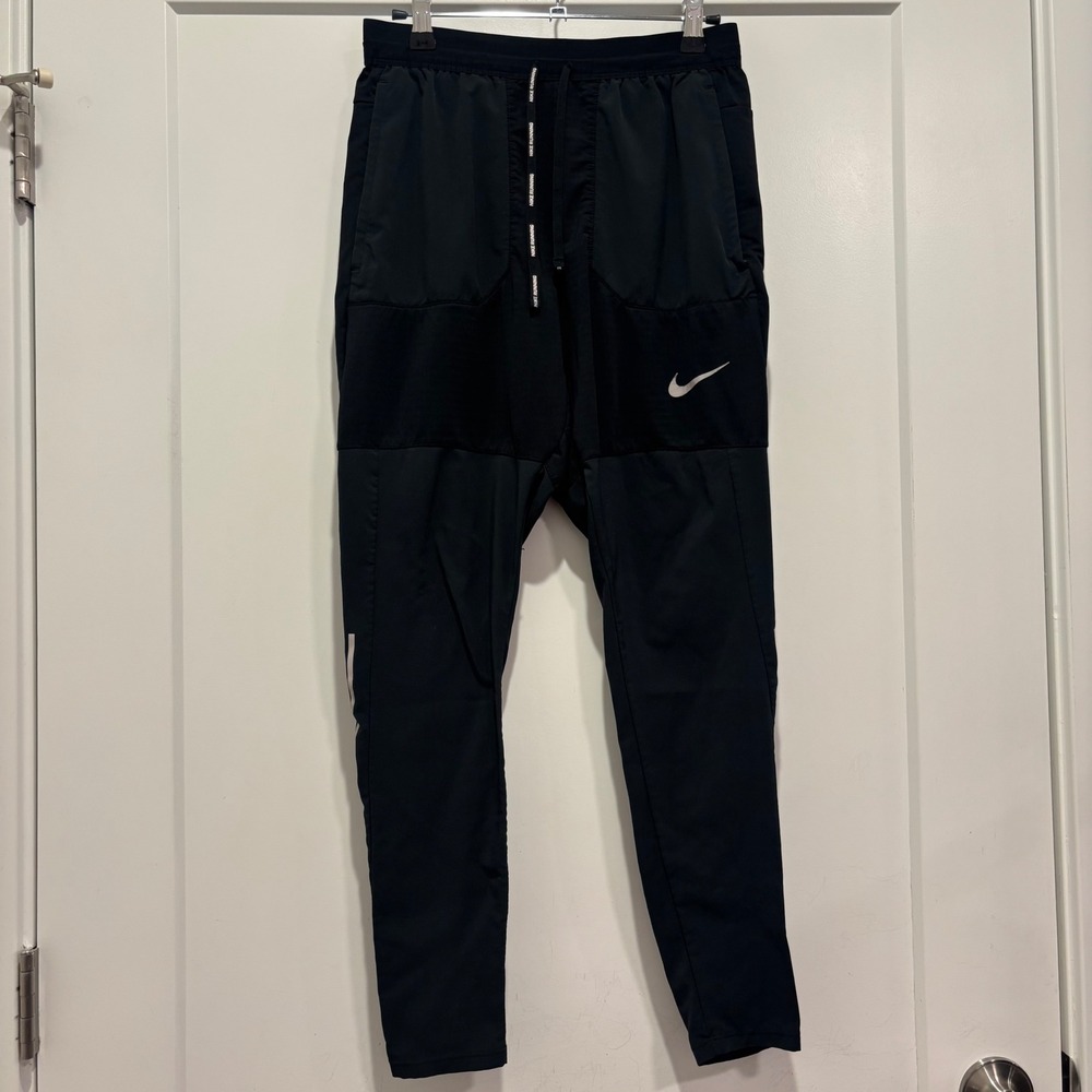 Nike Mens Dri-FIT Phenom Elite Running Pants Black Tapered Joggers Small